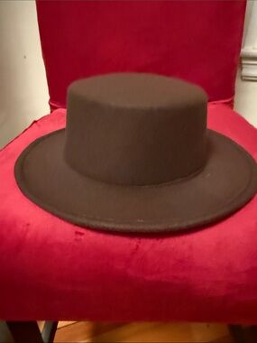 Brown Women's Wide-Brim Wool Hat